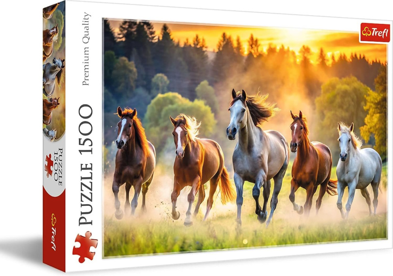 Puzzle Dzikie Koně 1500 Dílků