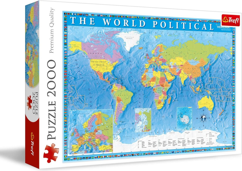 Puzzle 2000 dílků Politická mapa světa