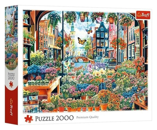 Puzzle TREFL Květinářství v Amsterdamu 2000 dílků