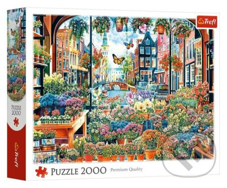 Puzzle TREFL Květinářství v Amsterdamu 2000 dílků
