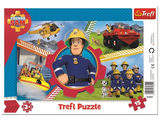 Puzzle deskové Požárník Sam 33x23cm 15 dílků