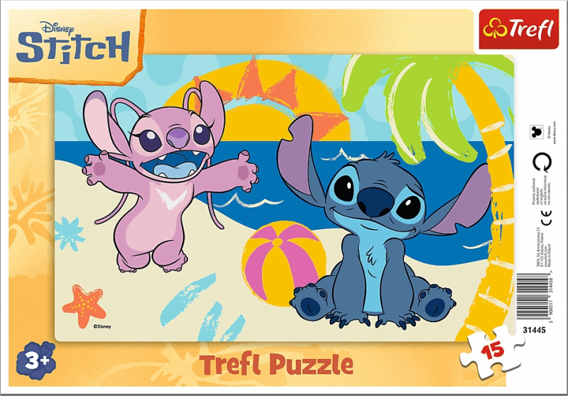 Trefl puzzle Lilo & Stitch: u moře 15 dílků