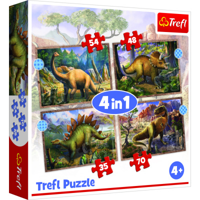 TREFL Zajímaví dinosauři 4v1 35,48,54,70 dílků