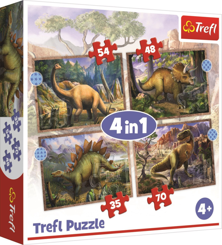 TREFL Zajímaví dinosauři 4v1 35,48,54,70 dílků