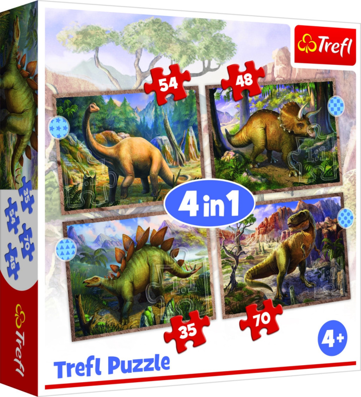 TREFL Zajímaví dinosauři 4v1 35,48,54,70 dílků
