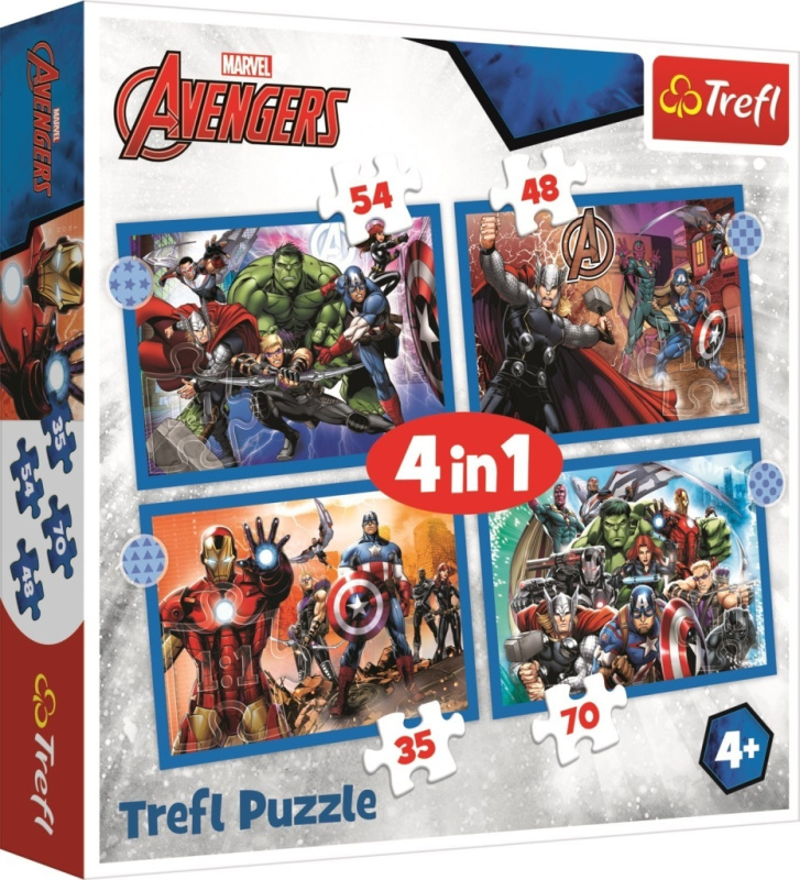 TREFL Stateční Avengers 4v1 35,48,54,70 dílků
