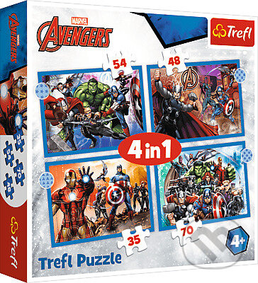 TREFL Stateční Avengers 4v1 35,48,54,70 dílků