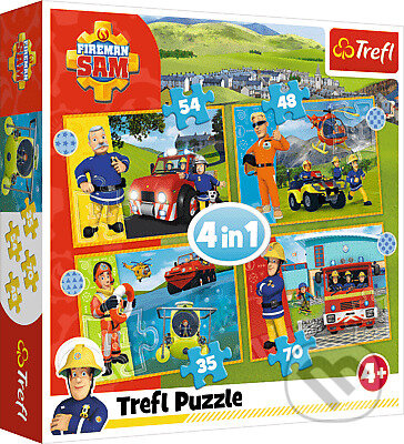 TREFL Puzzle Statečný požárník Sam 4v1 (35,48,54,70 dílků)