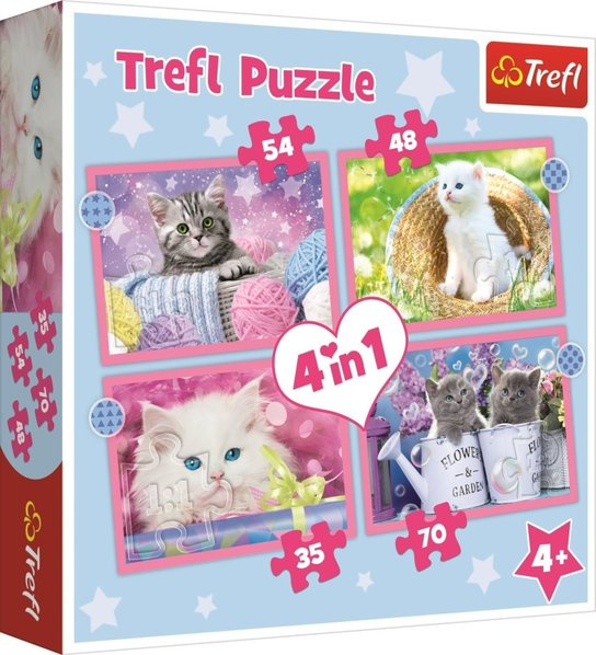 TREFL Veselé kočičky 4v1 35,48,54,70 dílků