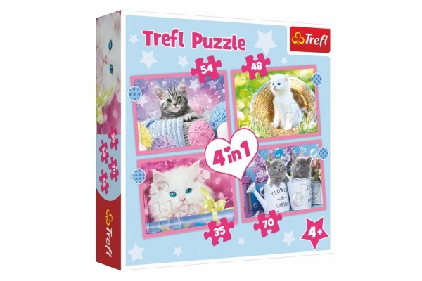 TREFL Veselé kočičky 4v1 35,48,54,70 dílků
