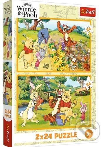 Puzzle 2x24 Den v zahradě - Disney Medvídek Pú
