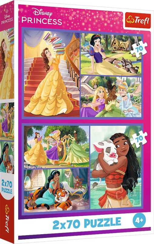 Puzzle 2x70 Bajkové dny Disney Princezny