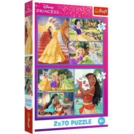 Puzzle 2x70 Bajkové dny Disney Princezny