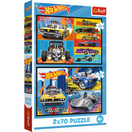 Puzzle 2x70 autíčka Hot Wheels