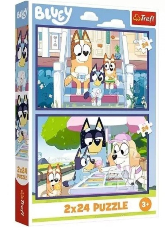 Puzzle 2x24 zábavná Bluey od BBC Trefl