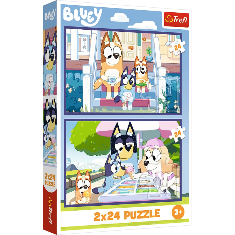 Puzzle 2x24 zábavná Bluey od BBC Trefl