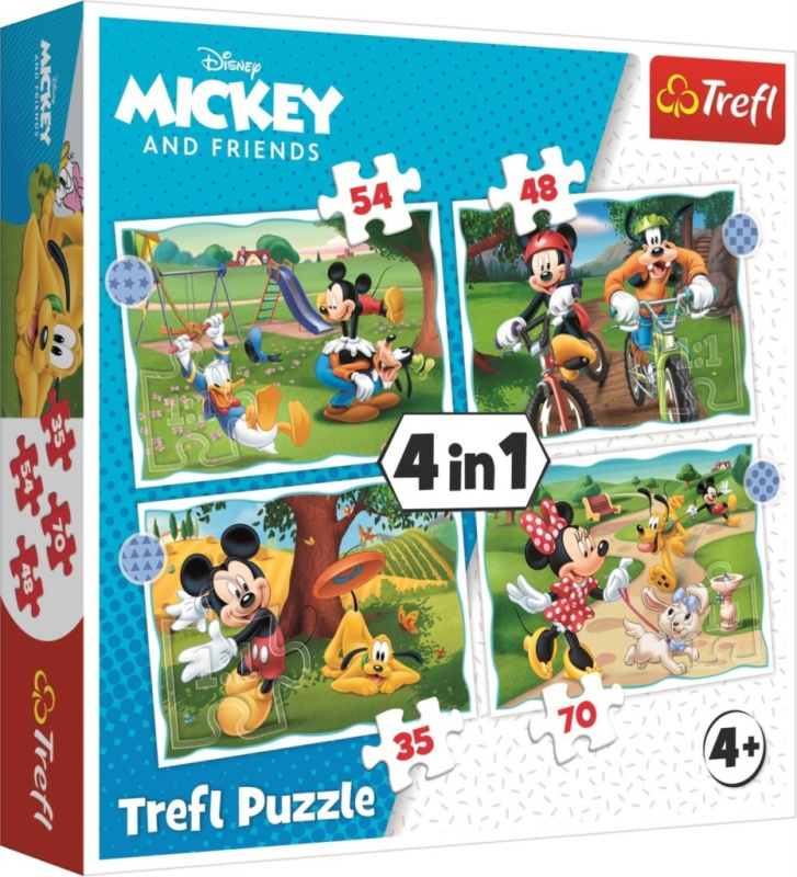 TREFL Mickey Mouse: Krásný den 4v1 35,48,54,70 dílků