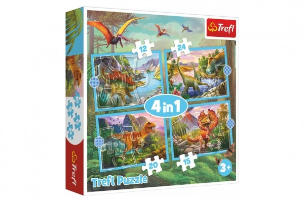 TREFL Jedineční dinosauři 4v1 12,15,20,24 dílků