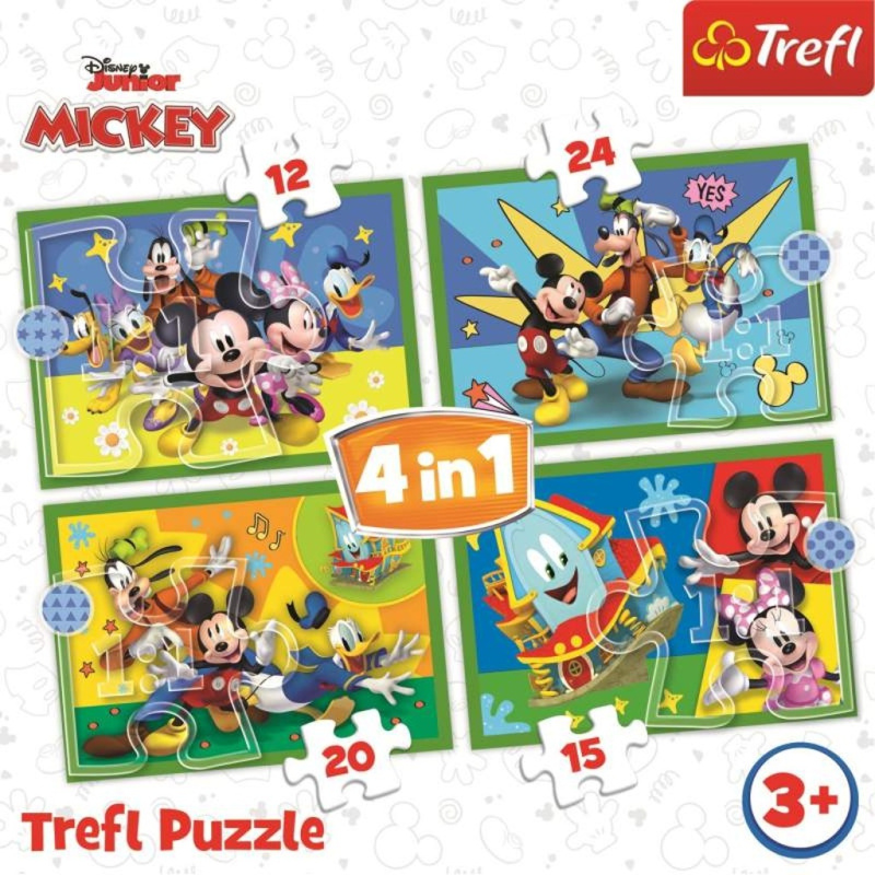 TREFL Mickeyho klubík: S přáteli 4v1 12,15,20,24 dílků