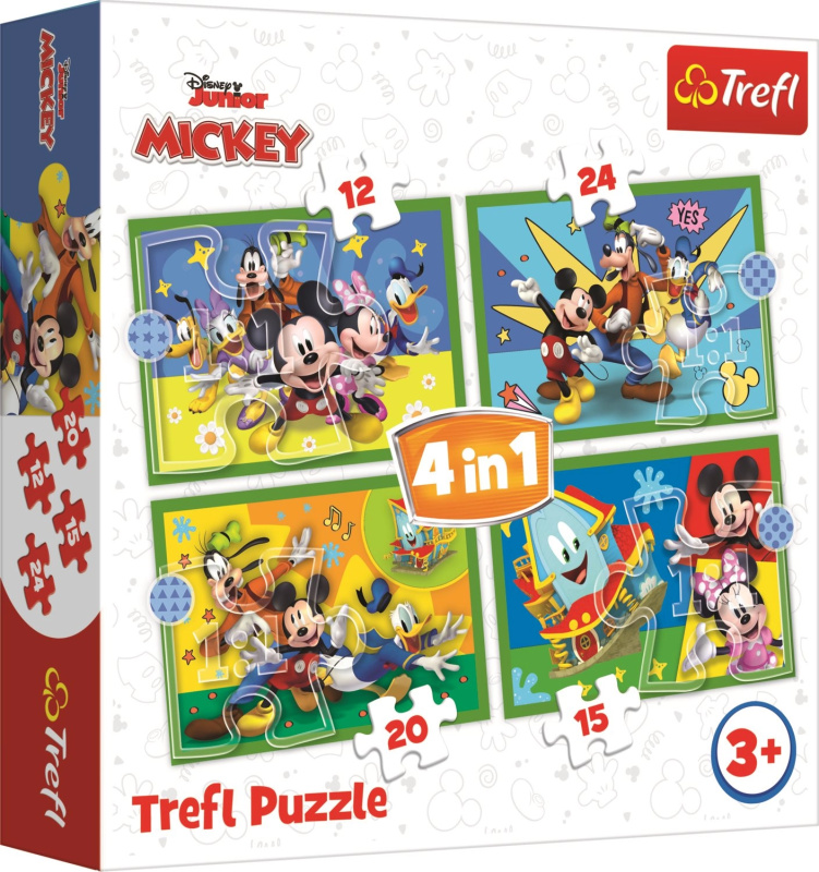 TREFL Mickeyho klubík: S přáteli 4v1 12,15,20,24 dílků
