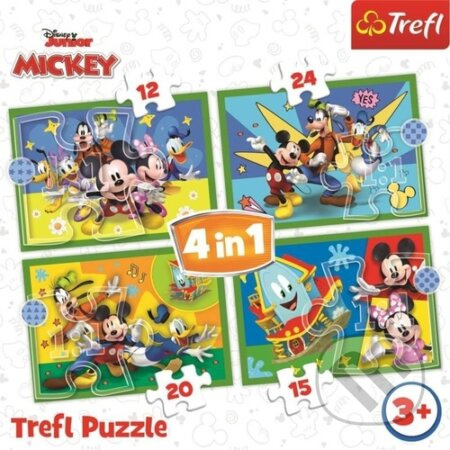 TREFL Mickeyho klubík: S přáteli 4v1 12,15,20,24 dílků