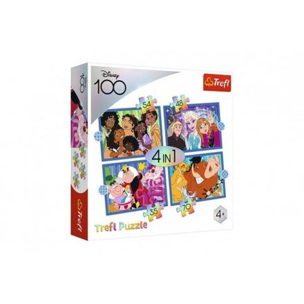 TREFL Puzzle Disney 100 let: Disneyho veselý svět 4v1 (35,48,54,70 dílků)