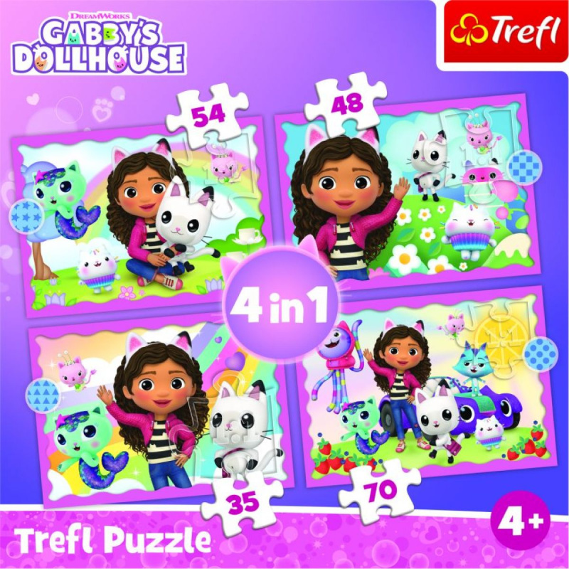 Puzzle 4v1 kocourkův domek Gabi 4+