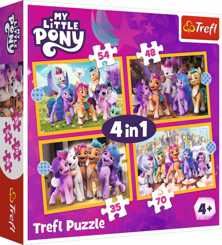 TREFL Puzzle My Little Pony: Seznamte se s poníky 4v1 (35,48,54,70 dílků)