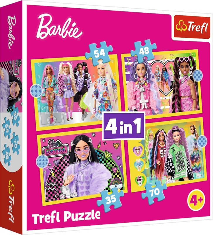 Trefl Šťastný svět Barbie 35 48 54 a 70 dílků 4v1