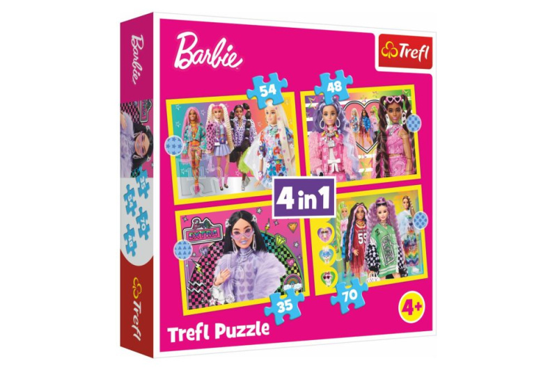 Trefl Šťastný svět Barbie 35 48 54 a 70 dílků 4v1