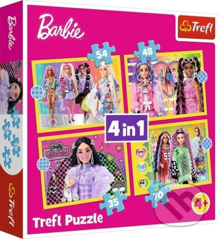 Trefl Šťastný svět Barbie 35 48 54 a 70 dílků 4v1