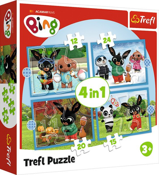 TREFL Puzzle Bing: Roční období 4v1 (12,15,20,24 dílků)