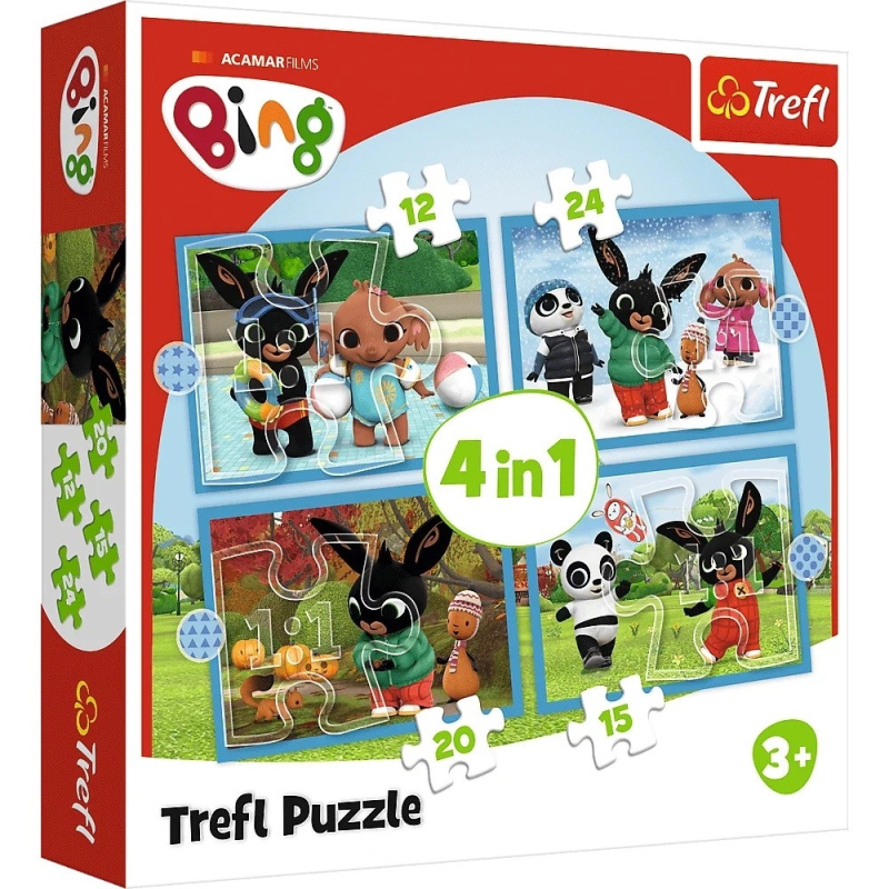 TREFL Puzzle Bing: Roční období 4v1 (12,15,20,24 dílků)