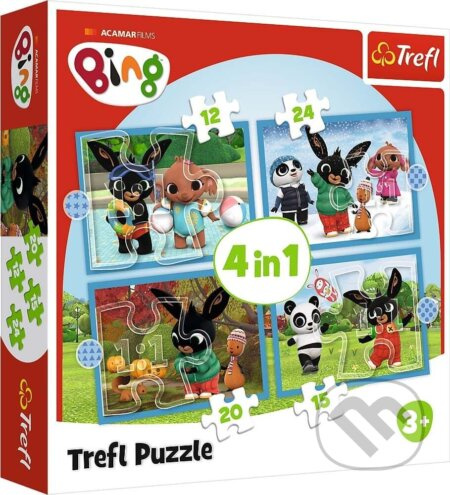 TREFL Puzzle Bing: Roční období 4v1 (12,15,20,24 dílků)