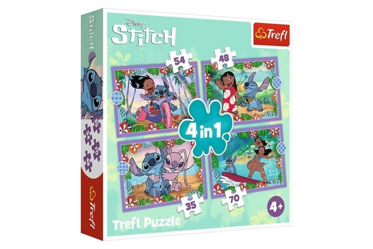 TREFL Lilo&Stitch Bláznivý den 4v1 35,48,54,70 dílků