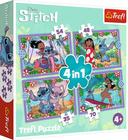 TREFL Lilo&Stitch Bláznivý den 4v1 35,48,54,70 dílků