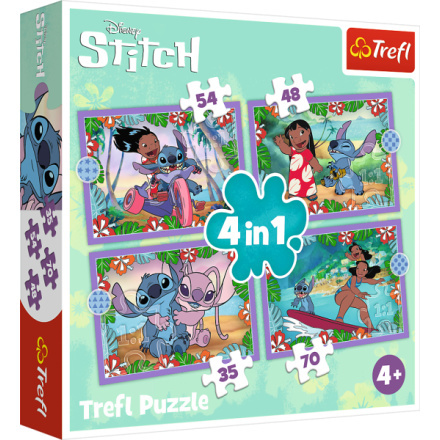 TREFL Lilo&Stitch Bláznivý den 4v1 35,48,54,70 dílků