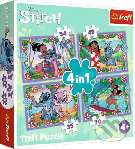 TREFL Lilo&Stitch Bláznivý den 4v1 35,48,54,70 dílků