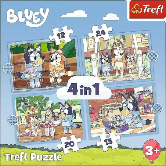 TREFL Puzzle Bluey a její svět 4v1 (12,15,20,24 dílků)