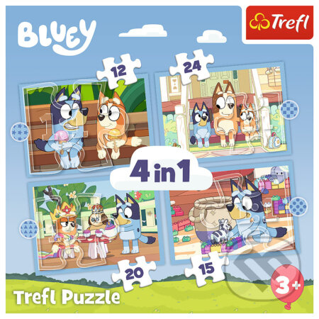 TREFL Puzzle Bluey a její svět 4v1 (12,15,20,24 dílků)