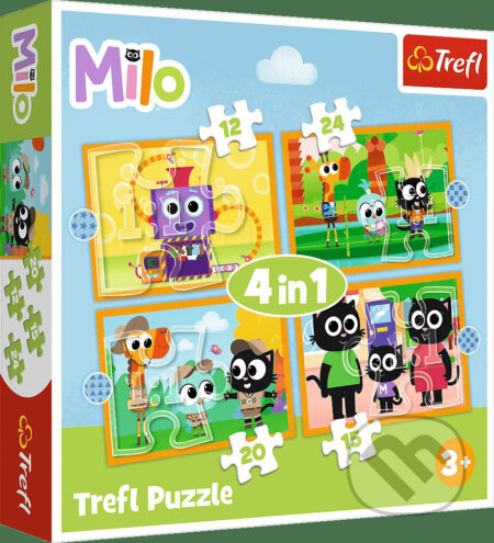 TREFL Puzzle Milo 4v1 (12,15,20,24 dílků)