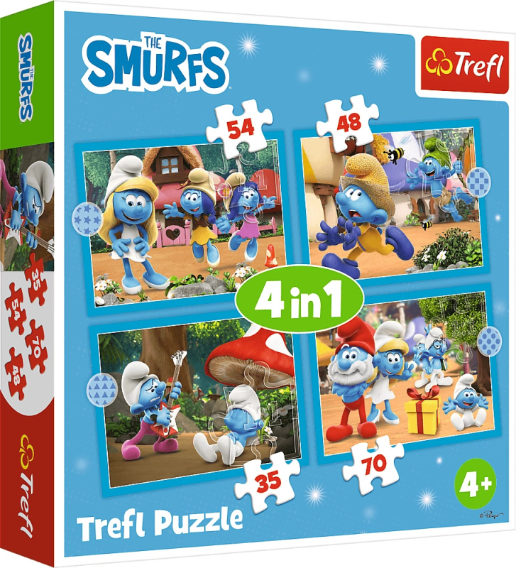 Puzzle Šmoulí vesnička 4v1
