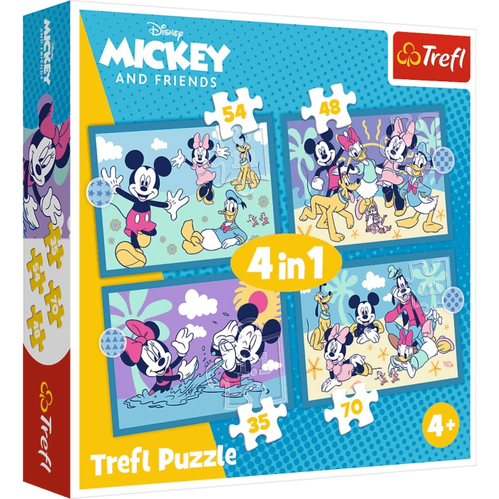 Trefl puzzle 4v1 – Veselé příběhy MICKEY MOUSE