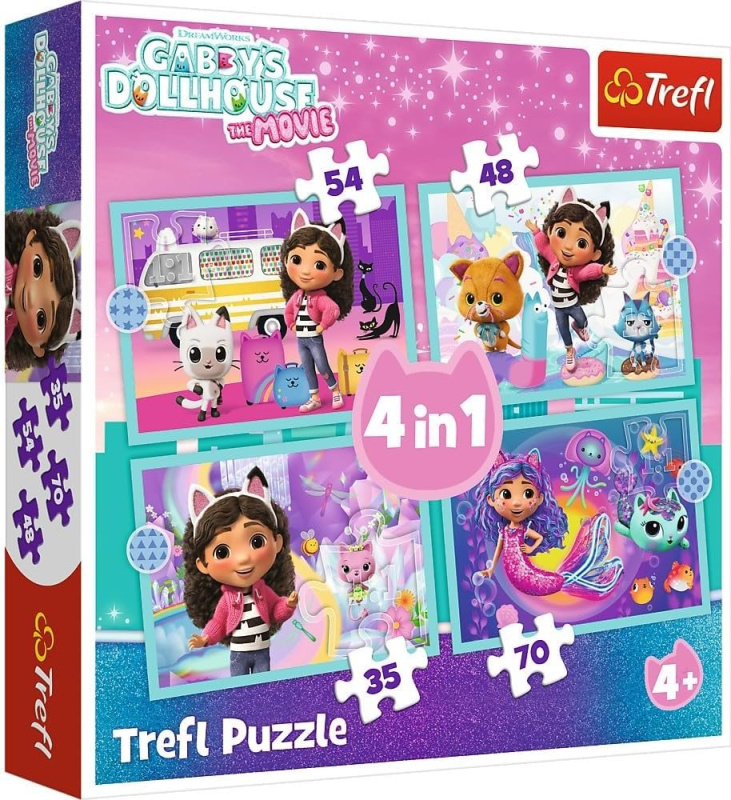 Puzzle 4v1 Gabby’s Dollhouse – dobrodružství