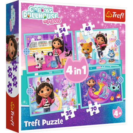Puzzle 4v1 Gabby’s Dollhouse – dobrodružství