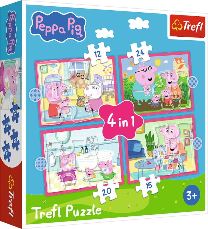 Puzzle 4 v 1 Peppa má ráda dobrodružství
