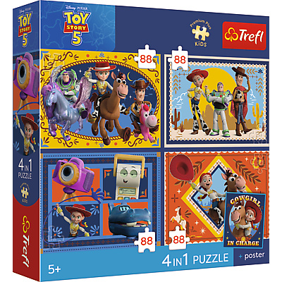 Trefl premium plus dětské puzzle 4v1 čas hraček 4x88 dílků