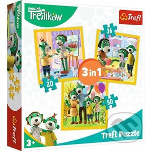Puzzle 3v1 Rodina Treflíků 20x19,5cm v krabici 28x28x6cm