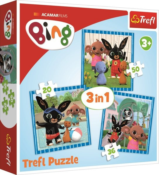 TREFL Bing: Zábava s přáteli 3v1 20,36,50 dílků