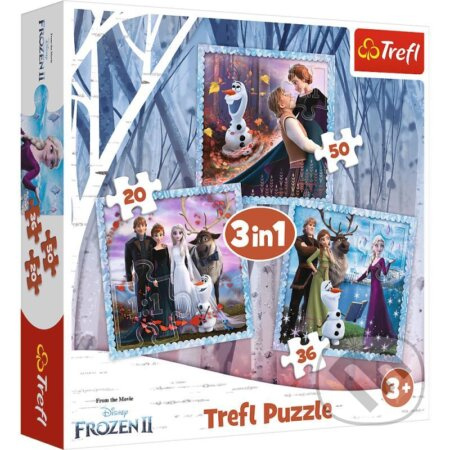 TREFL Puzzle Ledové království 2: Kouzelný příběh 3v1 (20,36,50 dílků)
